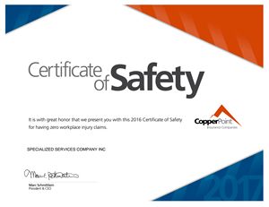 2016 SCF Certificate of Safety